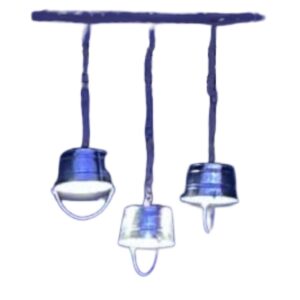 Galvanized Bucket Chandelier - 3 Lights