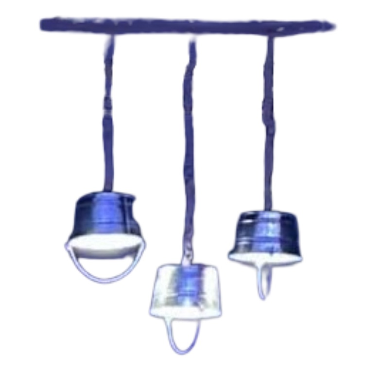 Galvanized Bucket Chandelier – 3 Lights