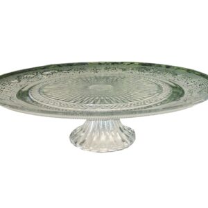 Cake Stand - Round - Clear Vintage Glass - 13"Dia