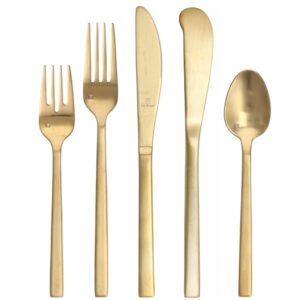 Arezzo Flatware Set - Brushed Gold