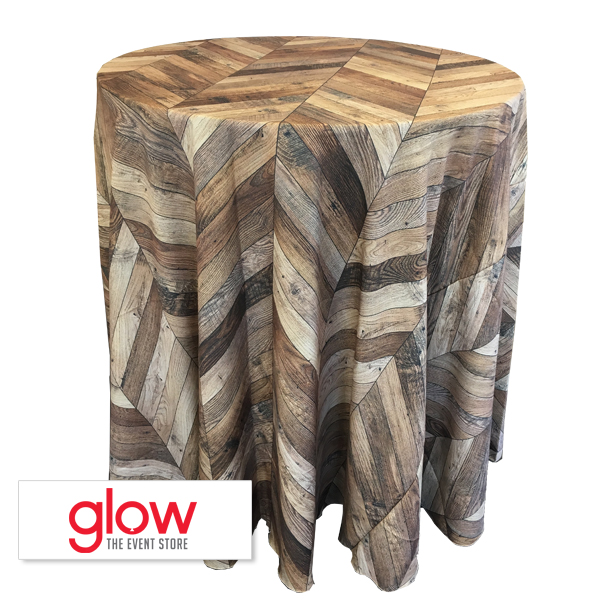 Round – Poly – Herringbone Plank – 120″