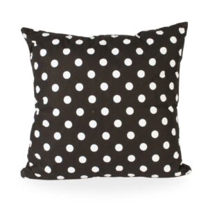 Pillow Cover - Black with White Polka Dots