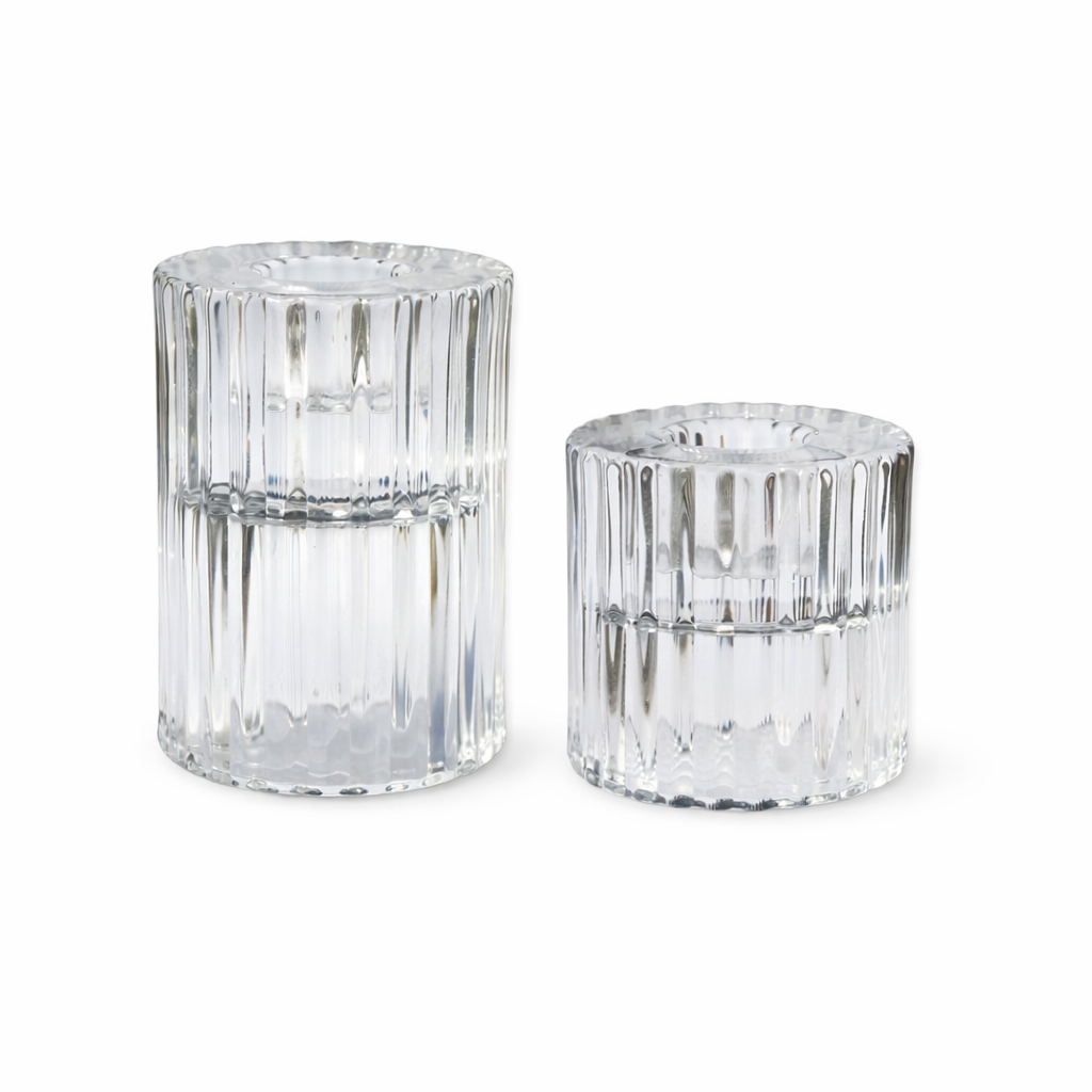 Taper Holder – Timeless Glass – Clear – Lg
